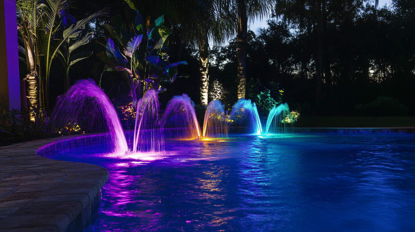 Adjustable underwater pool lights for custom lighting