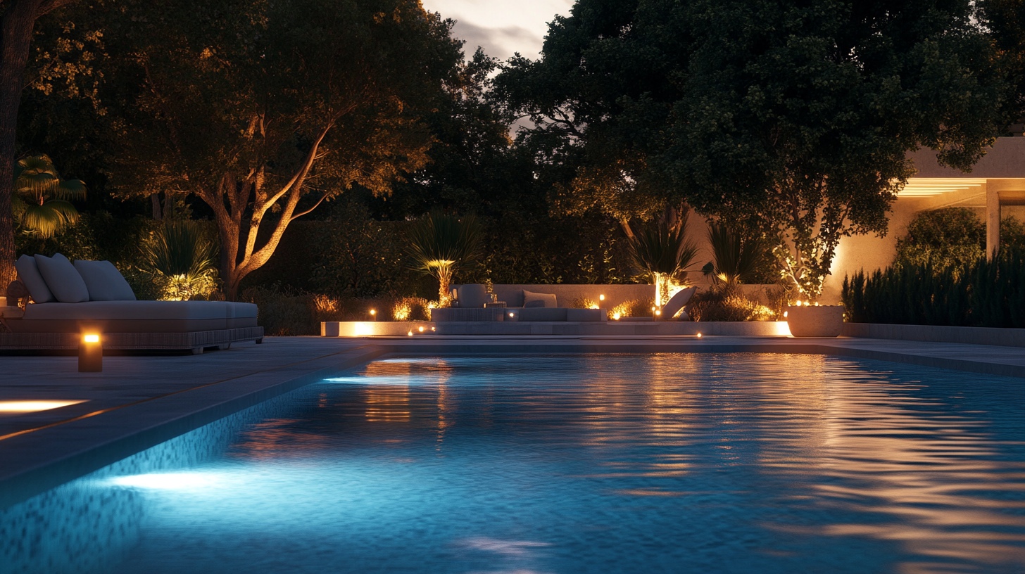 Combining underwater pool lights with landscape lighting