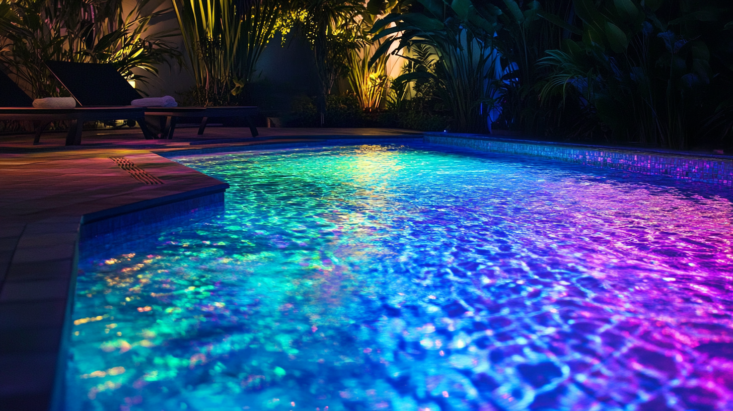 Underwater pool lights for nighttime visibility