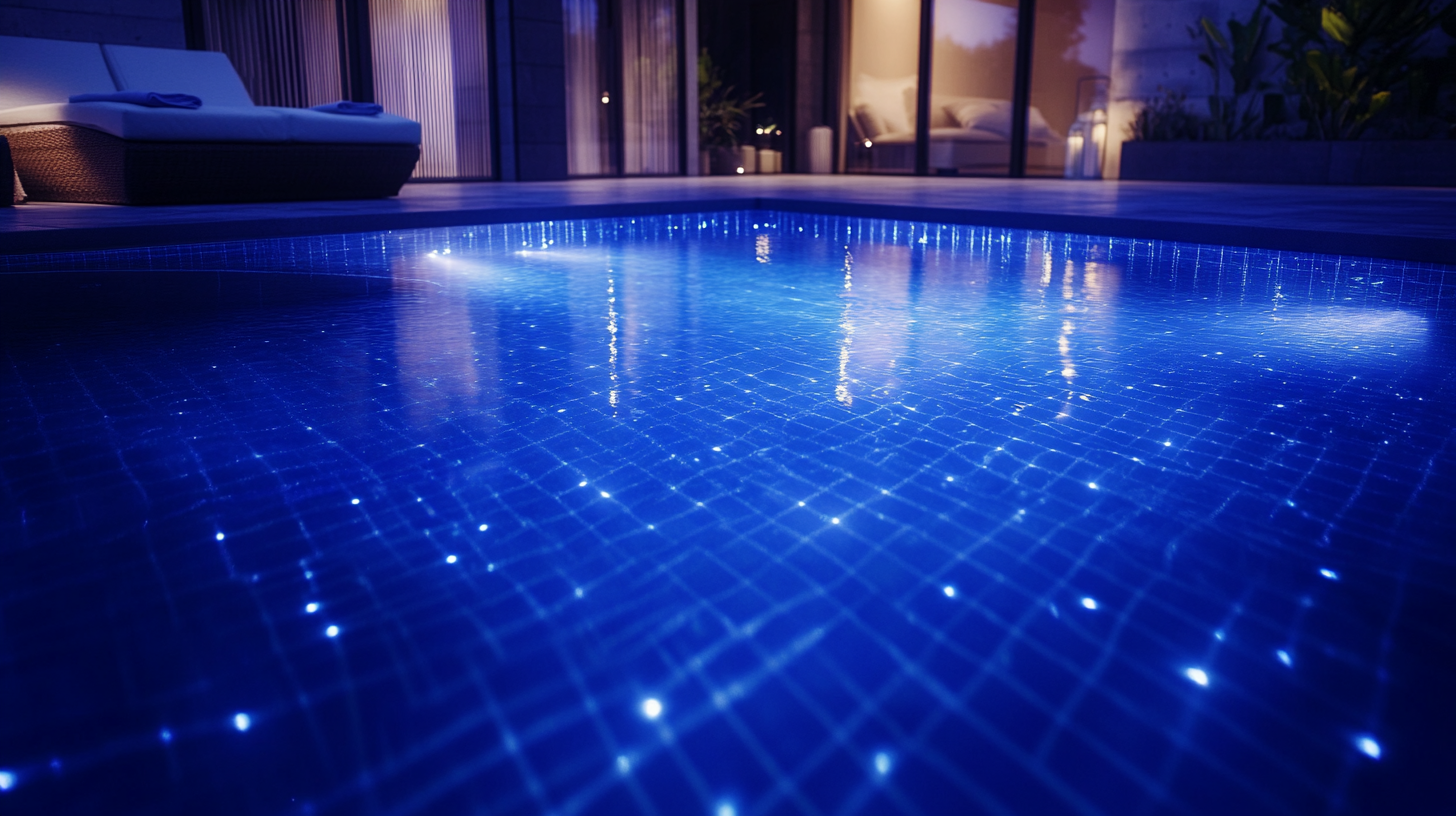 Combining underwater pool lights with fiber optic lighting