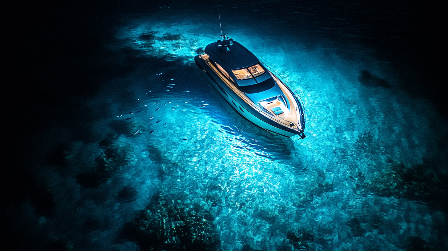 Underwater boat lights for enhancing water-based activities