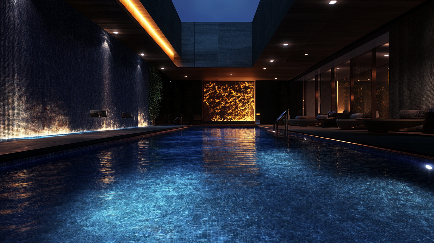 Underwater pool lights for infinity pools